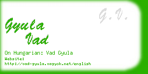 gyula vad business card
